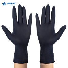 Pearlescent Long Black Powered Free Medical Nitrile Gloves